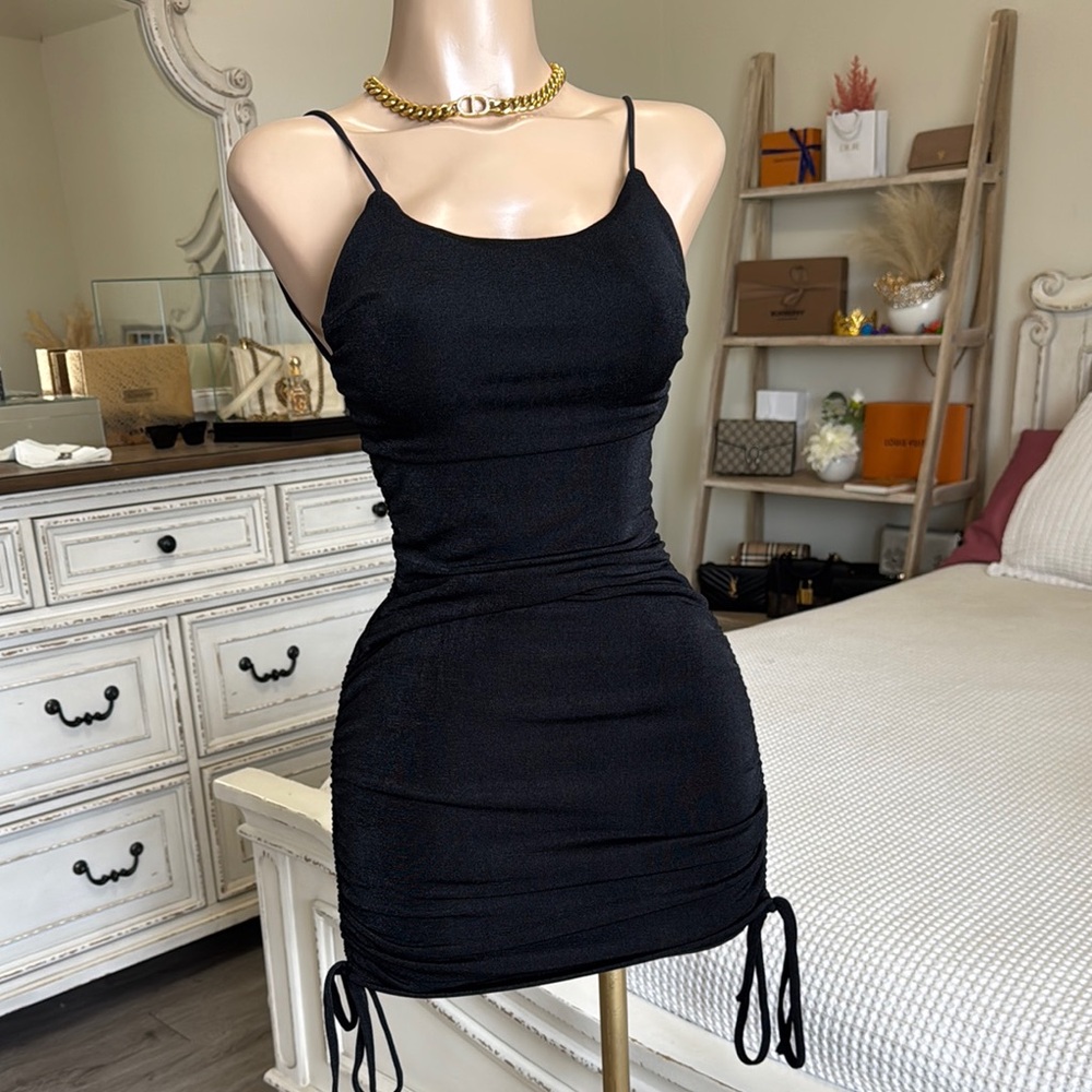 Elegant Black Spaghetti Strap Dress